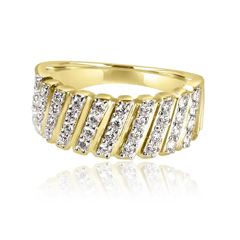 18K Yellow White Gold Diamond Ring